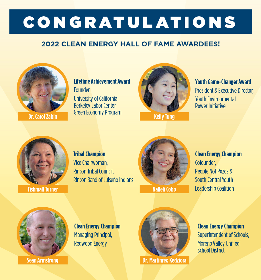 2022 Clean Energy Hall of Fame Awardees Graphic