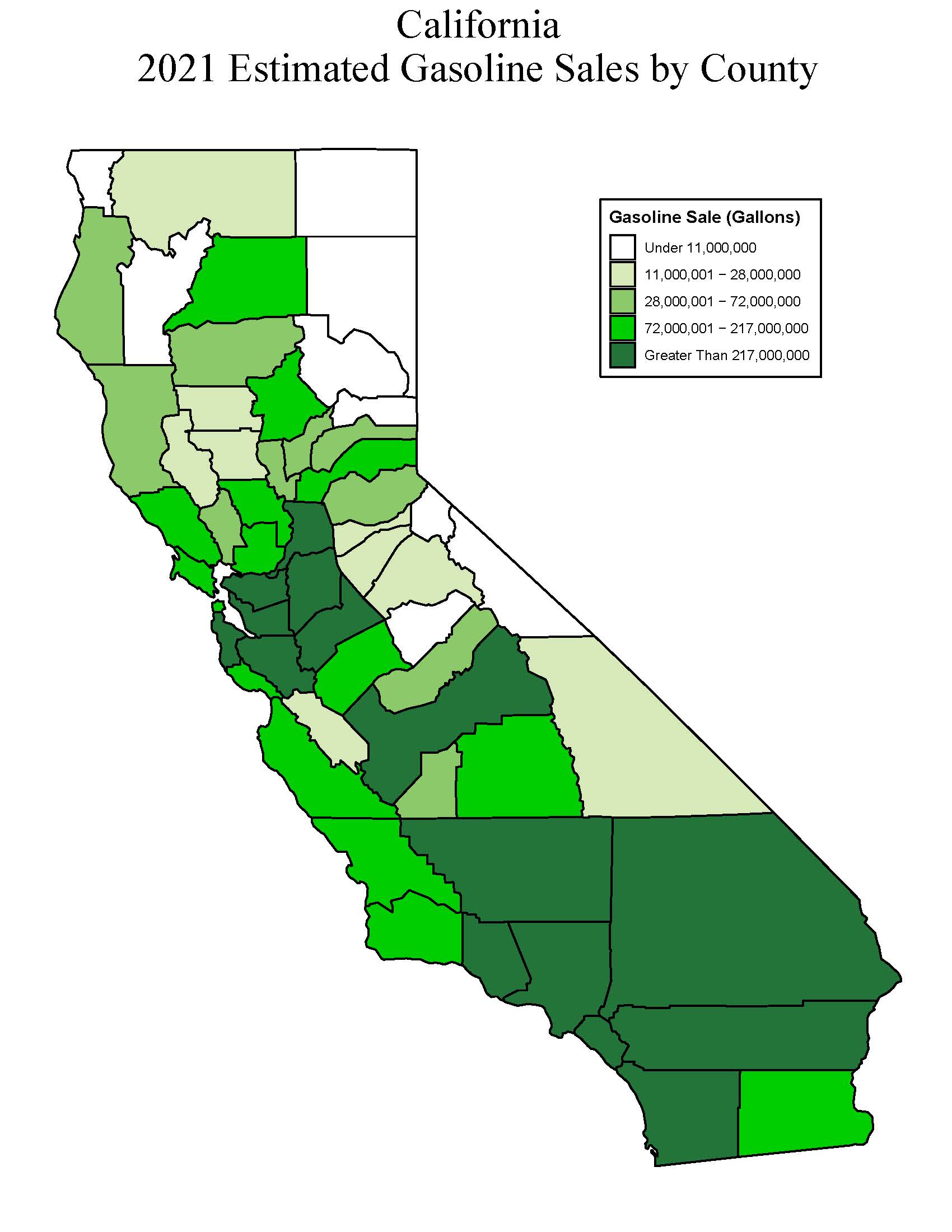 Gasoline Sales by county