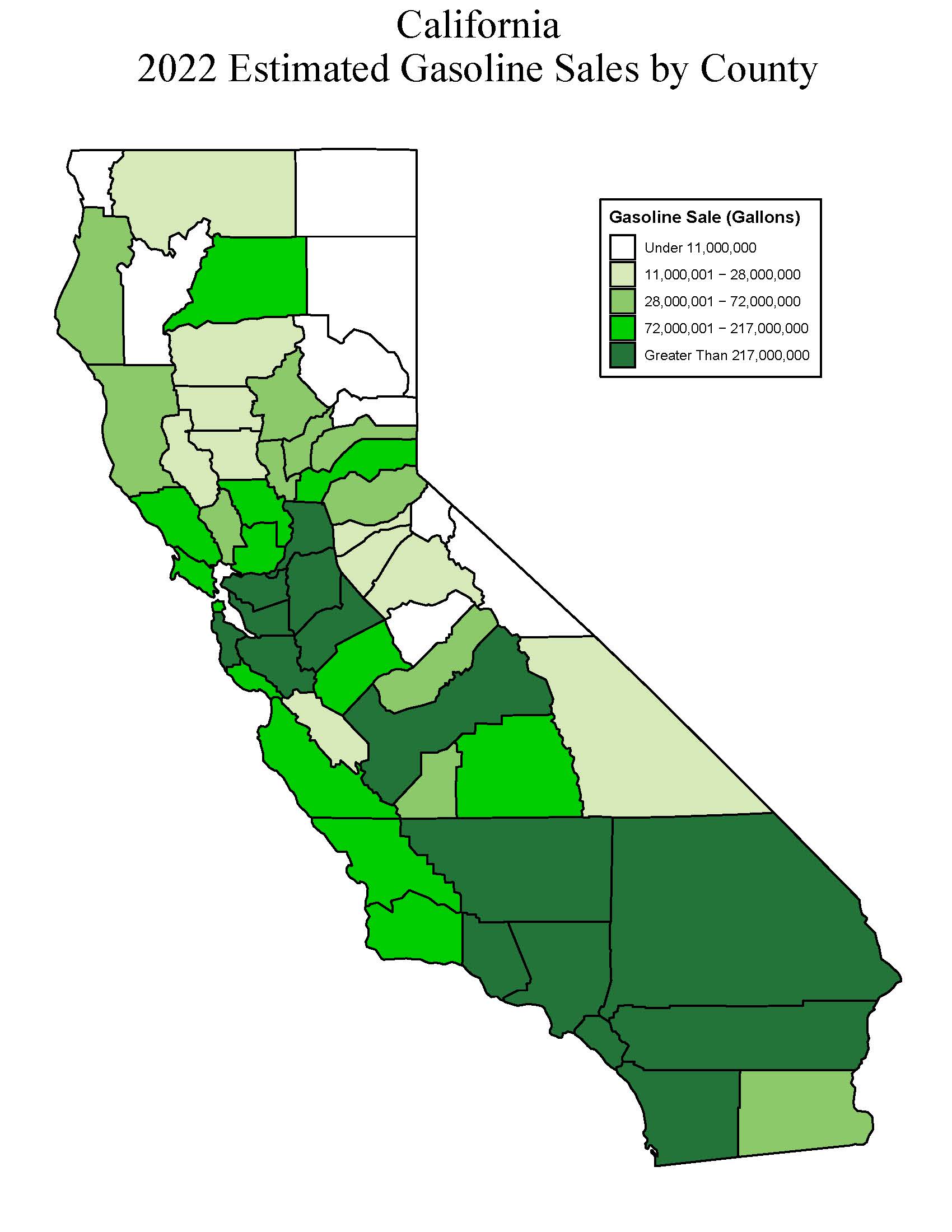 Estimated Gasoline Sales by county