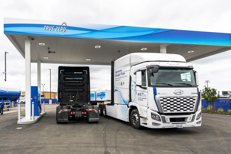 Hydrogen truck refueling station in Oakland.