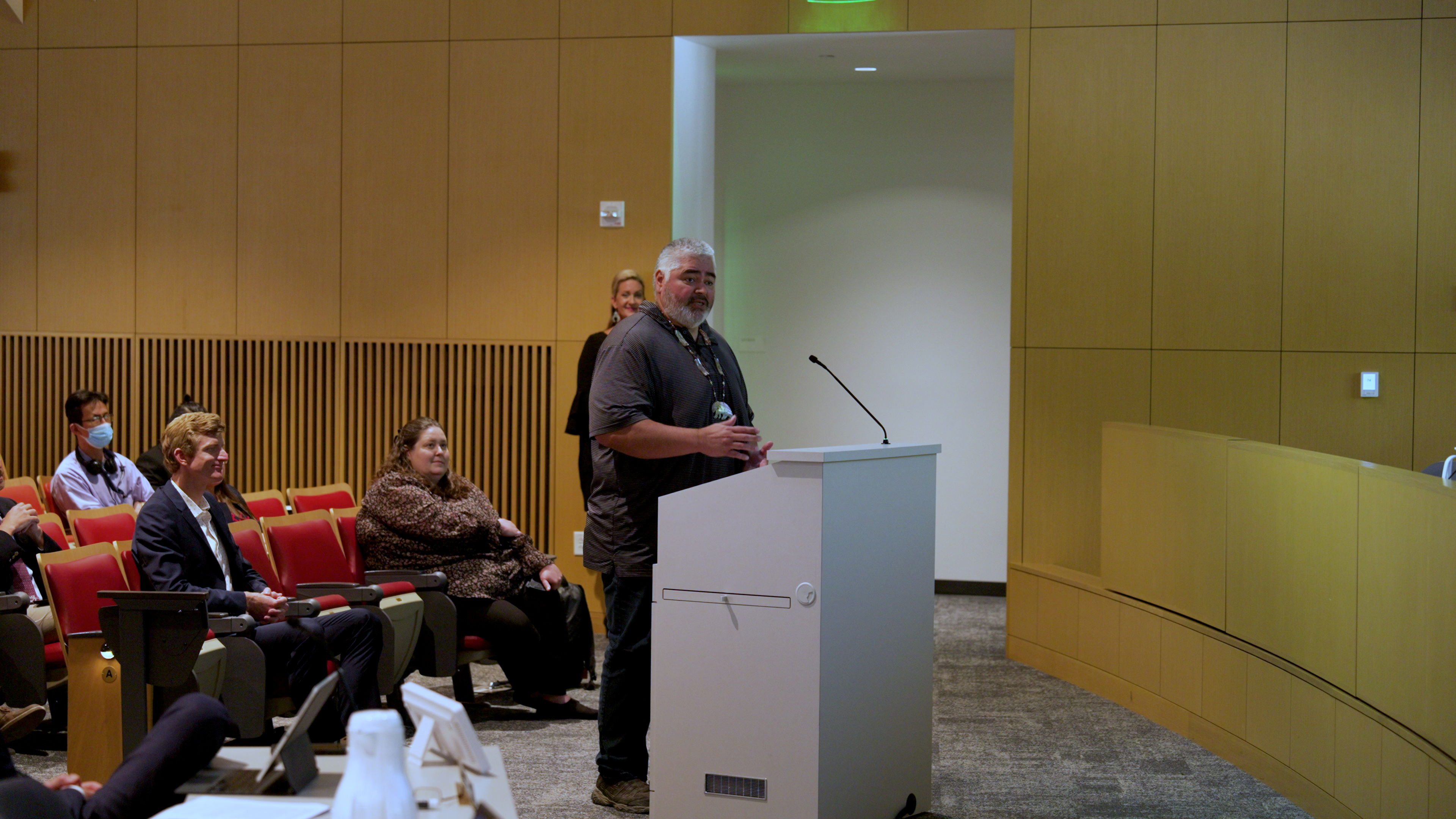 Photo of Middletown Rancheria Chairman Moke Simon at a CEC business meeting.