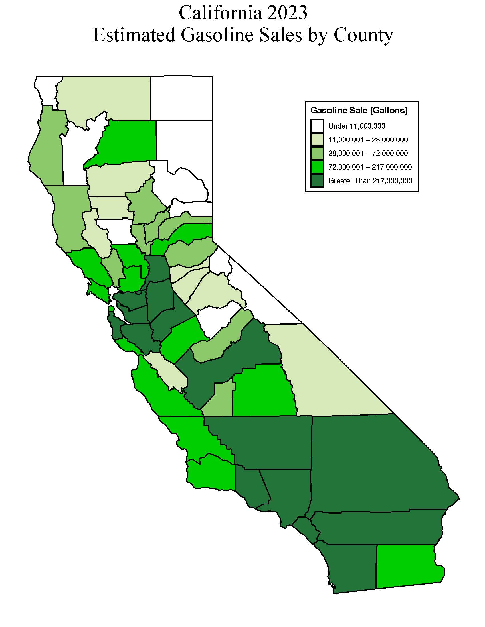 Estimated Gasoline Sales by county