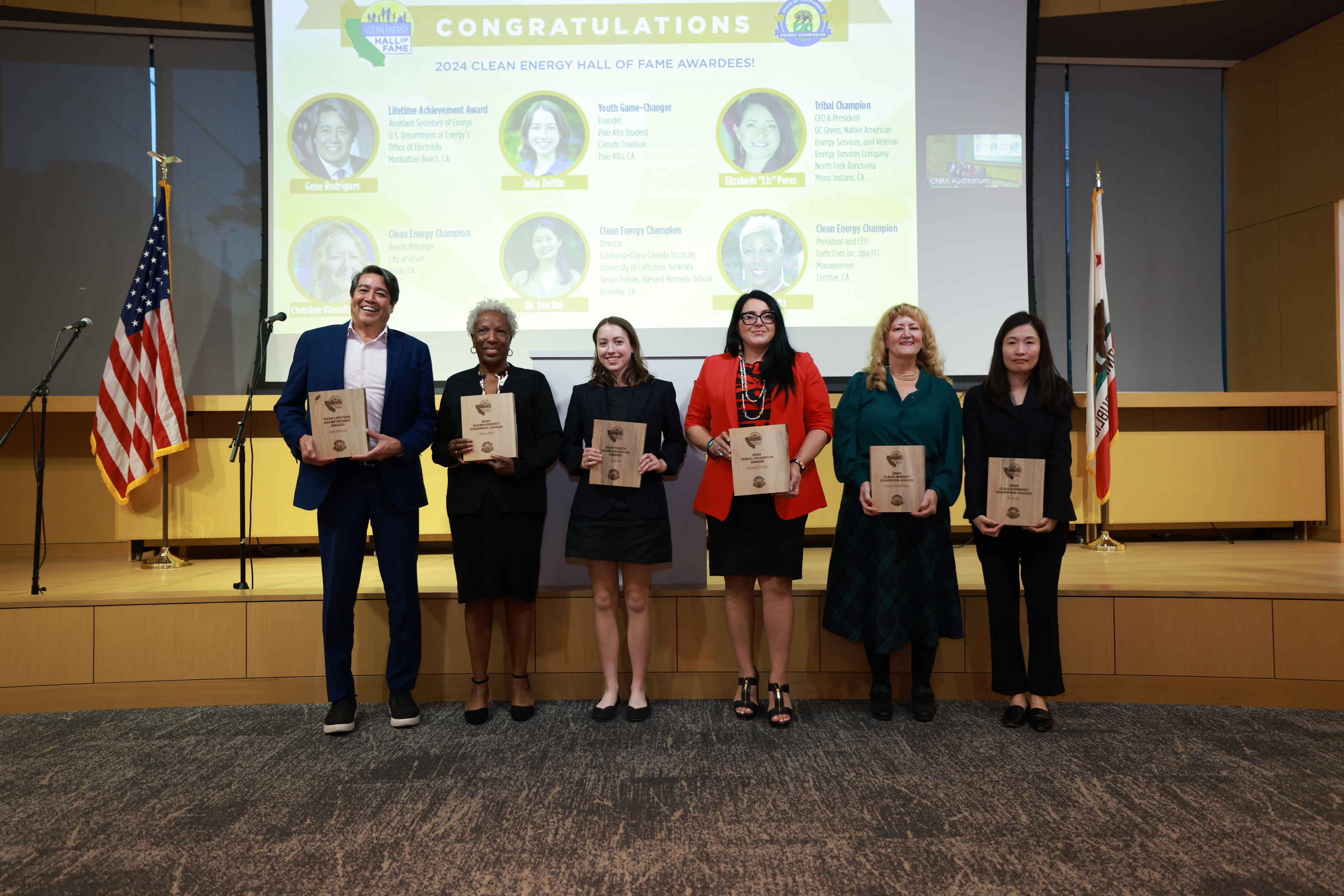 Photo of the California Energy Commission's 2024 Clean Energy Hall of Fame winners.