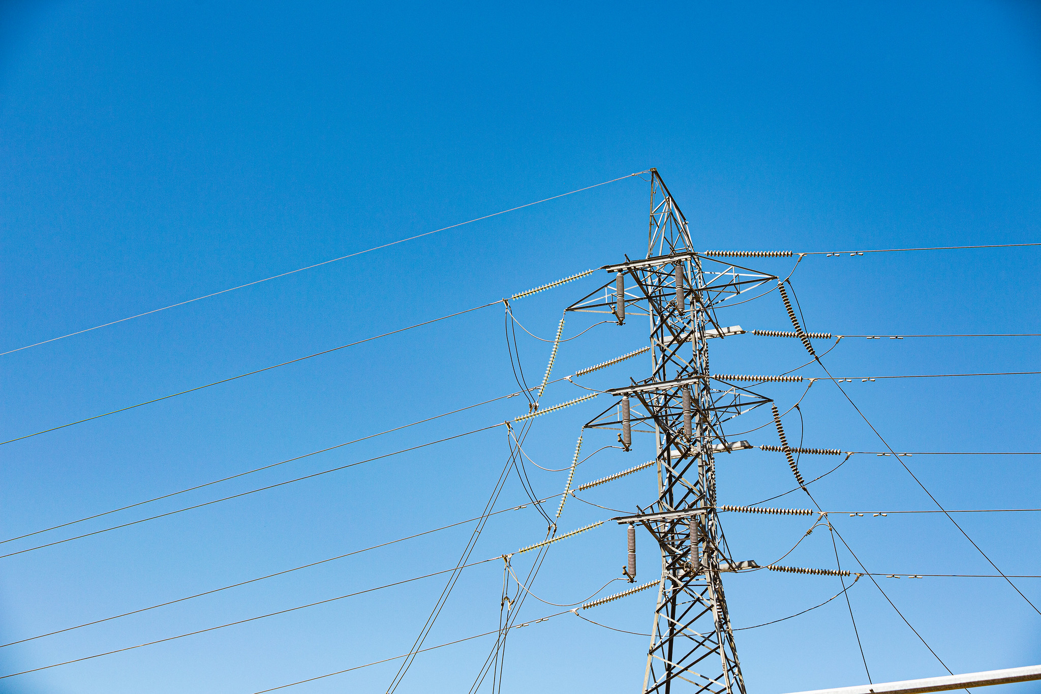 Photo of an electrical transmission line. 