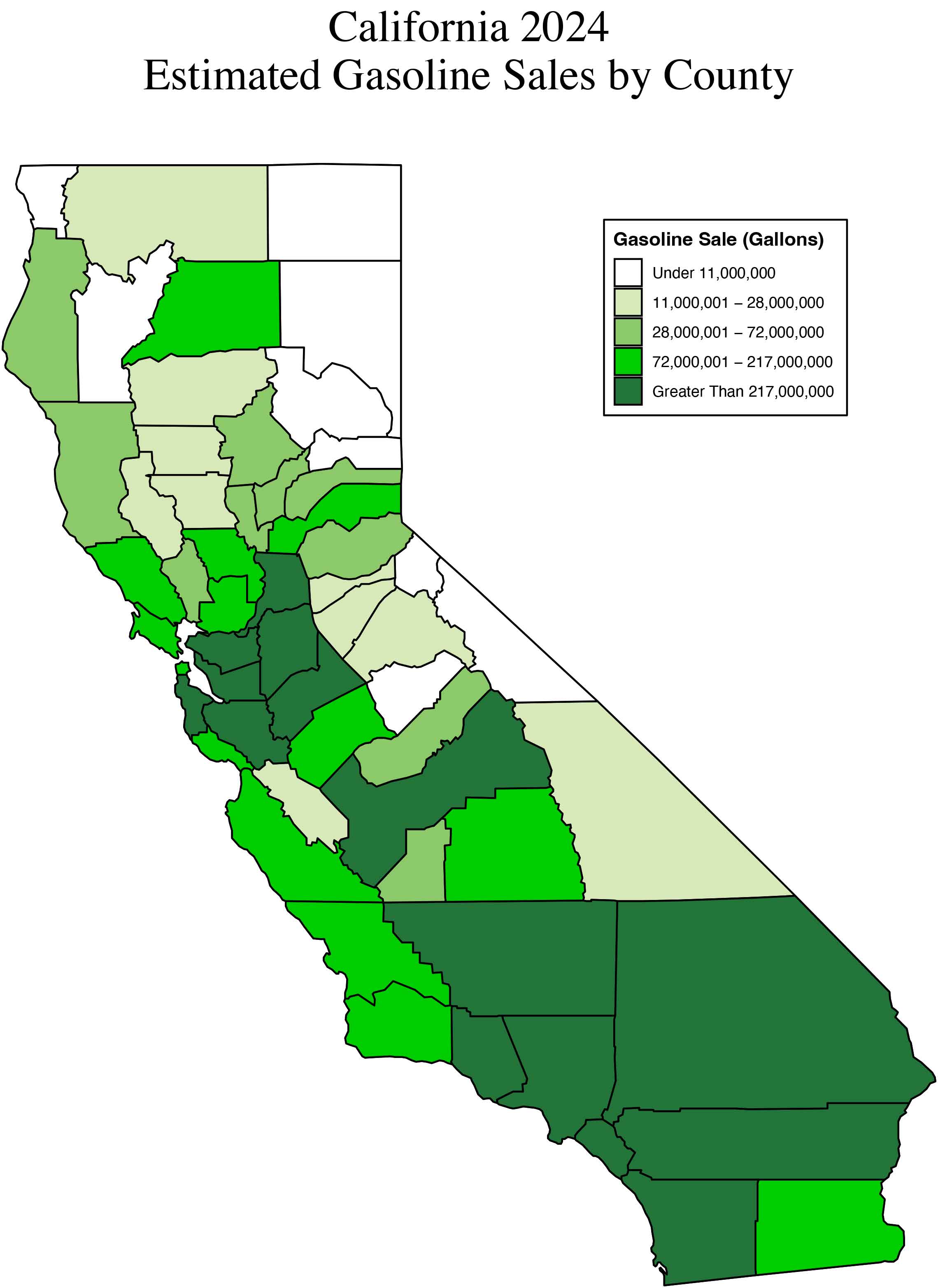 Estimated Gasoline Sales by county