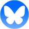 Logo of Bluesky application.