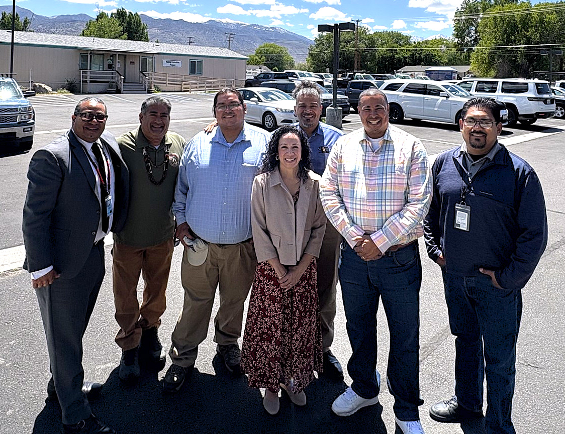 Photo of Commissioner Gallardo and Paiute Tribe leadership.