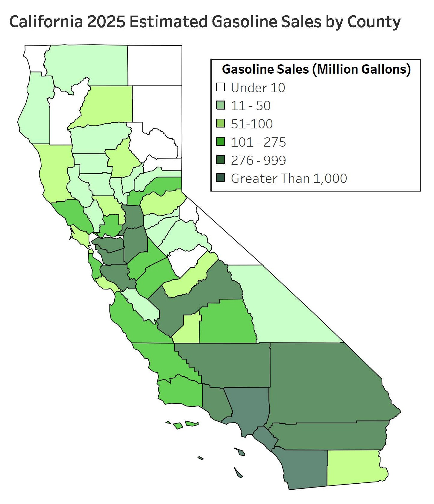 Estimated Gasoline Sales by county