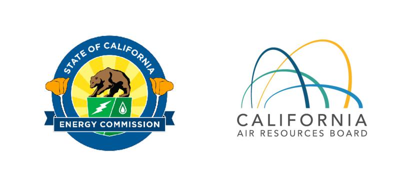 Logos for the California Air Resources Board and the California Energy Commission