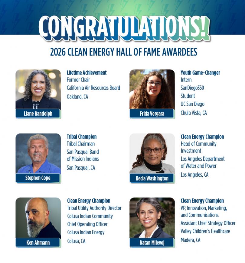 2026 Clean Energy Hall of Fame Winners Page Graphic.