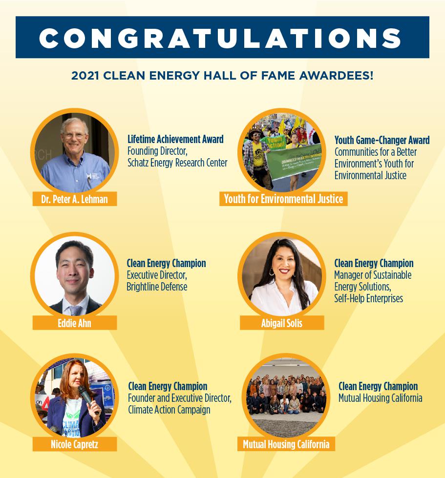 2021 Clean Energy Hall of Fame winners