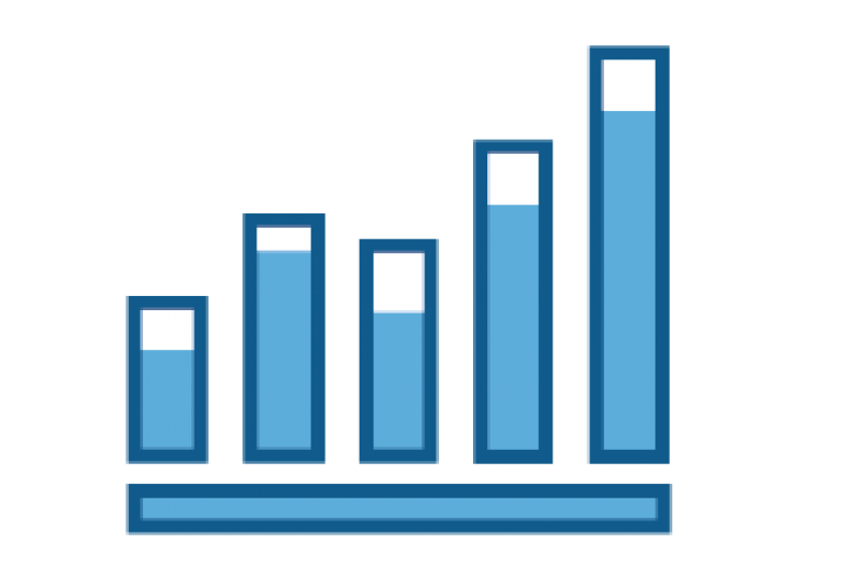 pictograph of two-stage graph showing increase over time