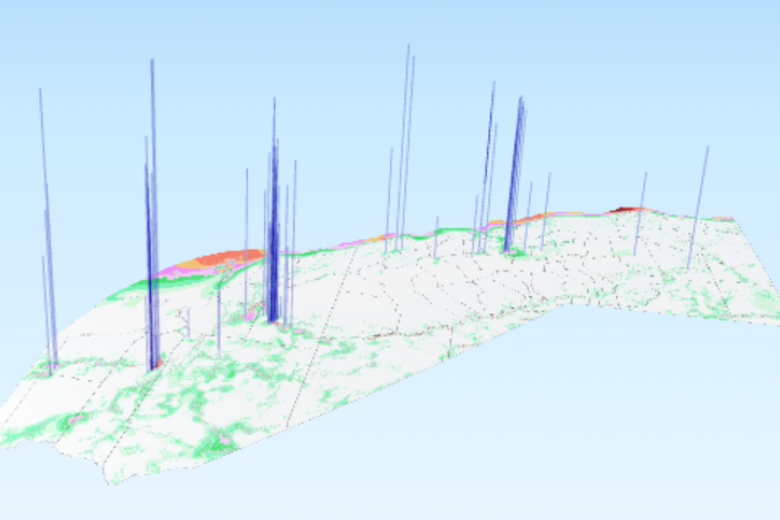 This visualization shows generation projects and Wind Resource Area (WRA) locations on a base map of wind resources