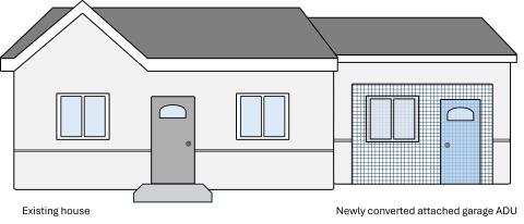 Attached garage conversion to CFA