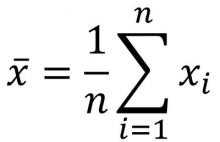 Equation for average of selected samples